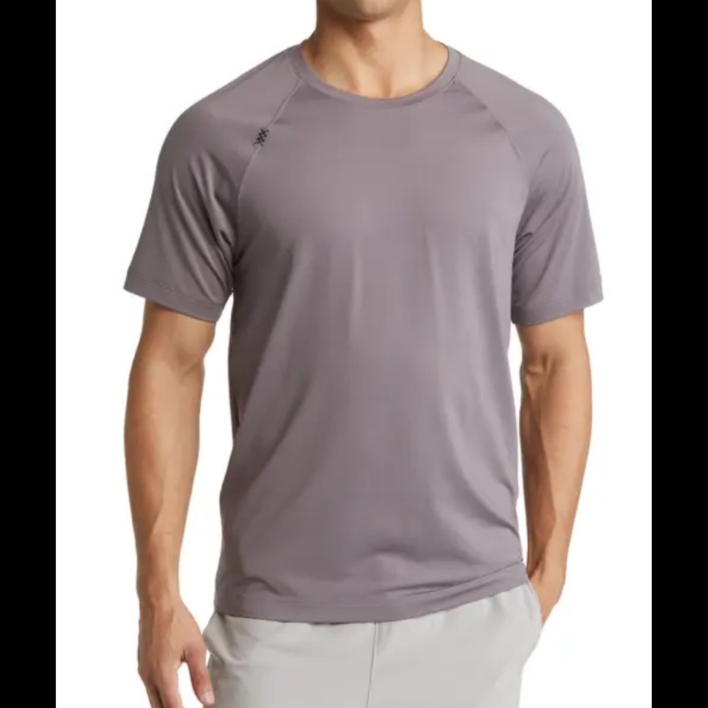 RHONE Men's Reign Athletic Short Sleeve T-Shirt SHARK GRAY Small
